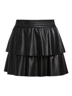 Alice + Olivia Jia Faux Leather Mini Skirt Black