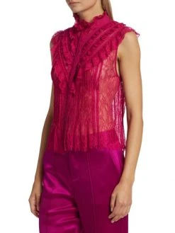 Alice + Olivia Rheba Ruffled-Yoke Lace Top -Alice + Olivia Sales unnamed file 205