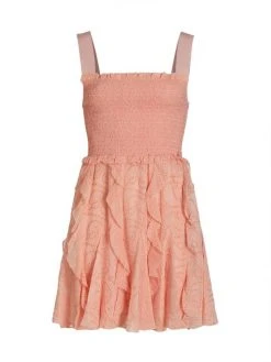 Alice + Olivia Jocelyn Eyelet Ruffle Minidress