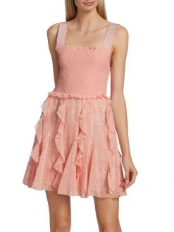Alice + Olivia Jocelyn Eyelet Ruffle Minidress -Alice + Olivia Sales unnamed file 2053