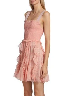Alice + Olivia Jocelyn Eyelet Ruffle Minidress -Alice + Olivia Sales unnamed file 2054