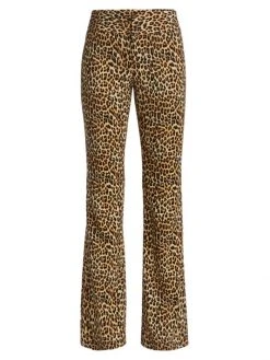 Alice + Olivia Olivia Leopard Low-Rise Stretch Bootcut Pants
