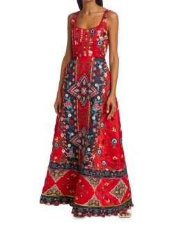 Alice + Olivia Pam Embroidered Satin Maxi Dress 9 Alice + Olivia Pam Embroidered Satin Maxi Dress -Alice + Olivia Sales unnamed file 2104