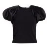 Alice + Olivia Cici Raglan Puff Sleeve Top Black