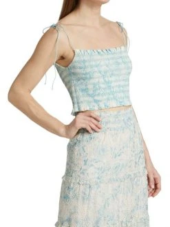 Alice + Olivia Kathlyn Floral Smocked Top -Alice + Olivia Sales unnamed file 2116