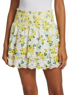 Alice + Olivia Bethie Smocked Tiered Ruffle Miniskirt -Alice + Olivia Sales unnamed file 2122
