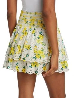 Alice + Olivia Bethie Smocked Tiered Ruffle Miniskirt -Alice + Olivia Sales unnamed file 2124