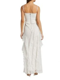 Alice + Olivia Jocelyn High Slit Ruffle Maxi Dress -Alice + Olivia Sales unnamed file 2152