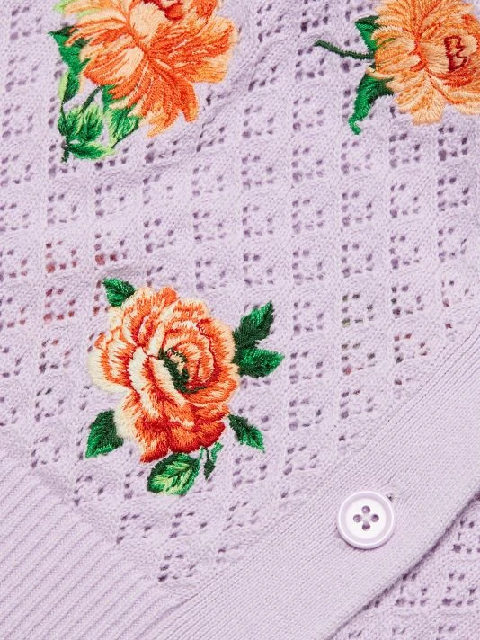 Alice + Olivia Morita Puff-Sleeve Cropped Cardigan 7 Alice + Olivia Morita Puff-Sleeve Cropped Cardigan - Image 7