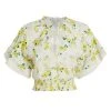 Alice + Olivia Tabitha Eyelet Flutter-Sleeve Blouse