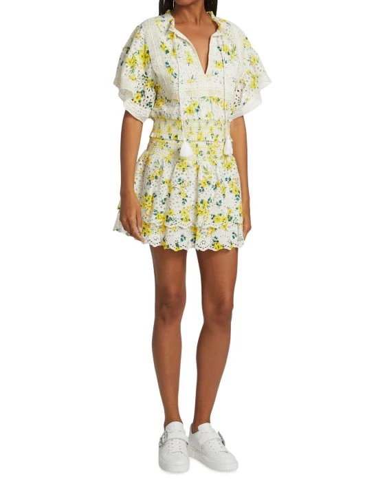 Alice + Olivia Tabitha Eyelet Flutter-Sleeve Blouse 2 Alice + Olivia Tabitha Eyelet Flutter-Sleeve Blouse - Image 2