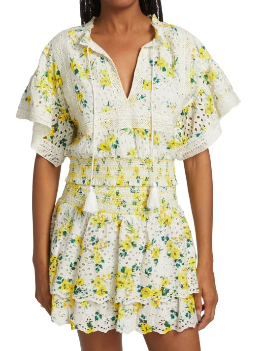 Alice + Olivia Tabitha Eyelet Flutter-Sleeve Blouse 3 Alice + Olivia Tabitha Eyelet Flutter-Sleeve Blouse - Image 3