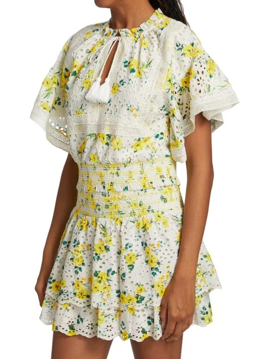Alice + Olivia Tabitha Eyelet Flutter-Sleeve Blouse 4 Alice + Olivia Tabitha Eyelet Flutter-Sleeve Blouse - Image 4
