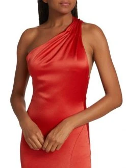 Alice + Olivia Paulette Satin One-Shoulder Gown -Alice + Olivia Sales unnamed file 2226