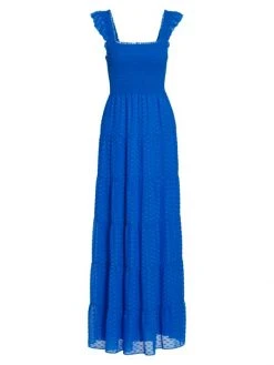 Alice + Olivia Kizzie Smocked Chiffon Dress