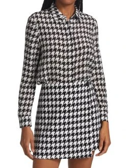 Alice + Olivia Willa Houndstooth Print Blouse -Alice + Olivia Sales unnamed file 2237