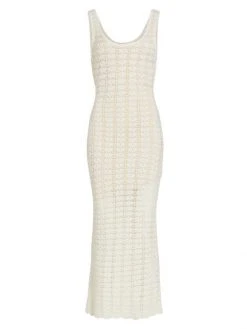 Alice + Olivia Veronique Crochet Tank Midi-Dress Lemon Sorbet