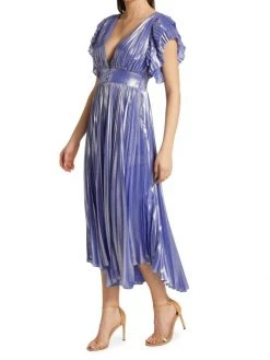 Alice + Olivia Niesha Glossy Pleated Midi Dress -Alice + Olivia Sales unnamed file 2270