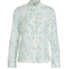 Alice + Olivia Kurt Heart Pintuck Button-Front Blouse