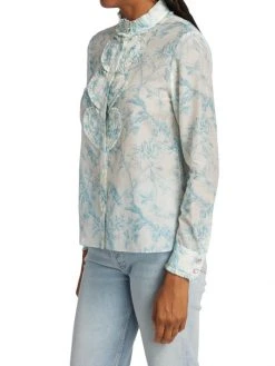 Alice + Olivia Kurt Heart Pintuck Button-Front Blouse -Alice + Olivia Sales unnamed file 2284