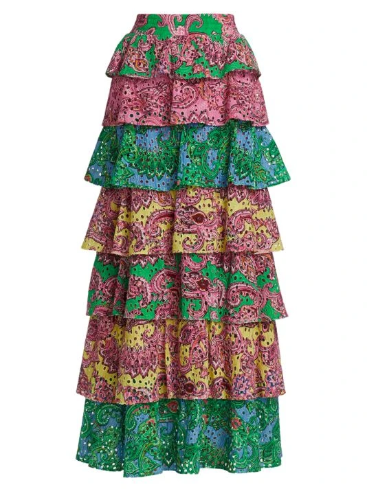 Alice + Olivia Jia Tiered Paisley Maxi Skirt 1 Alice + Olivia Jia Tiered Paisley Maxi Skirt