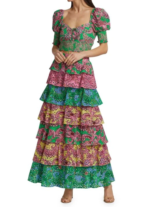 Alice + Olivia Jia Tiered Paisley Maxi Skirt 2 Alice + Olivia Jia Tiered Paisley Maxi Skirt - Image 2