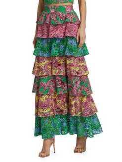 Alice + Olivia Jia Tiered Paisley Maxi Skirt 9 Alice + Olivia Jia Tiered Paisley Maxi Skirt -Alice + Olivia Sales unnamed file 2304