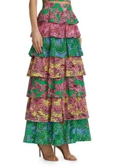 Alice + Olivia Jia Tiered Paisley Maxi Skirt 10 Alice + Olivia Jia Tiered Paisley Maxi Skirt -Alice + Olivia Sales unnamed file 2305