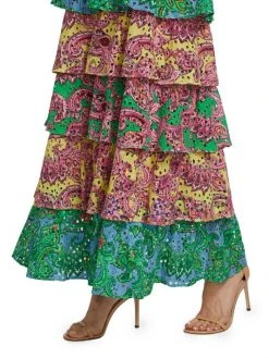 Alice + Olivia Jia Tiered Paisley Maxi Skirt 12 Alice + Olivia Jia Tiered Paisley Maxi Skirt -Alice + Olivia Sales unnamed file 2307