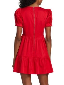 Alice + Olivia Ann Curved Empire-Waist Tiered Minidress -Alice + Olivia Sales unnamed file 231