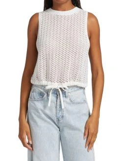 Alice + Olivia Tevin Cropped Drawstring Hem Tank -Alice + Olivia Sales unnamed file 2325