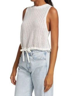 Alice + Olivia Tevin Cropped Drawstring Hem Tank -Alice + Olivia Sales unnamed file 2326