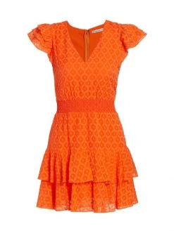 Alice + Olivia Markita Ruffled Silk Minidress