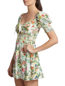 Alice + Olivia Kristie Floral Puff-Sleeve Minidress -Alice + Olivia Sales unnamed file 2340