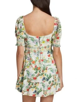 Alice + Olivia Kristie Floral Puff-Sleeve Minidress -Alice + Olivia Sales unnamed file 2341