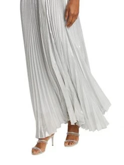 Alice + Olivia Despina Metallic Pleated Maxi Dress -Alice + Olivia Sales unnamed file 2349