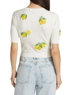 Alice + Olivia Ciara Lemon Cropped Sweater -Alice + Olivia Sales unnamed file 2355