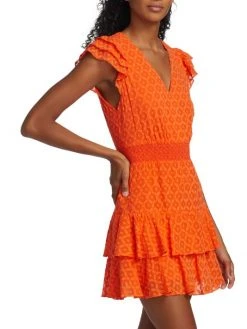 Alice + Olivia Markita Ruffled Silk Minidress -Alice + Olivia Sales unnamed file 237