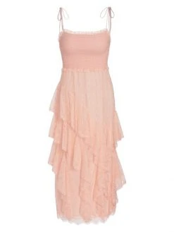 Alice + Olivia Jocelyn Ruffle Midi-Dress