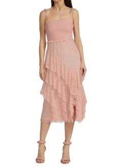 Alice + Olivia Jocelyn Ruffle Midi-Dress -Alice + Olivia Sales unnamed file 2374