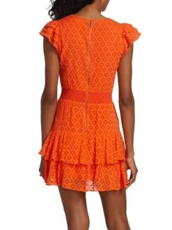 Alice + Olivia Markita Ruffled Silk Minidress -Alice + Olivia Sales unnamed file 238