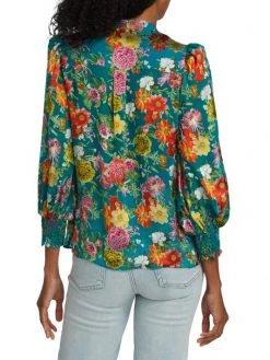 Alice + Olivia Sheila Floral Satin Blouse -Alice + Olivia Sales unnamed file 2404