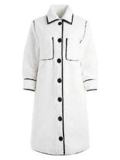 Alice + Olivia Samson Faux Shearling Piped Coat