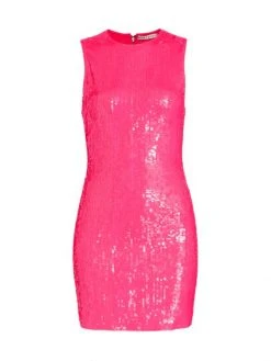 Alice + Olivia Delora Sequin Sleeveless Minidress