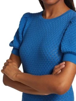 Alice + Olivia Risa Puff-Sleeve Textured Sweater -Alice + Olivia Sales unnamed file 2481