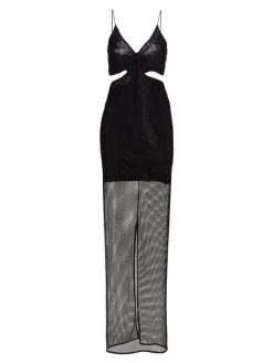 Alice + Olivia Havana Sequin-Embroidered Cut Out Maxi Dress