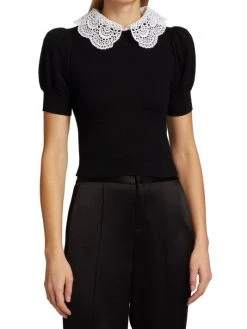 Alice + Olivia Chase Eyelet Collar Sweater -Alice + Olivia Sales unnamed file 25