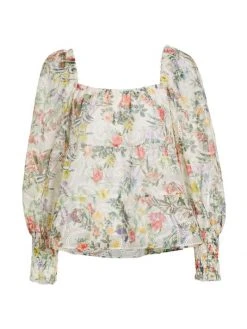 Alice + Olivia Rowa Square-Neck Eyelet Lace Top