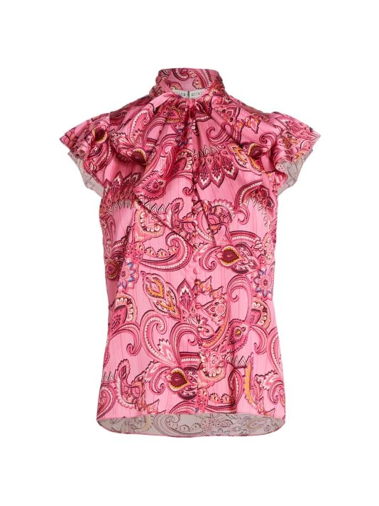 Alice + Olivia Brently Paisley Ruffle Top 1 Alice + Olivia Brently Paisley Ruffle Top