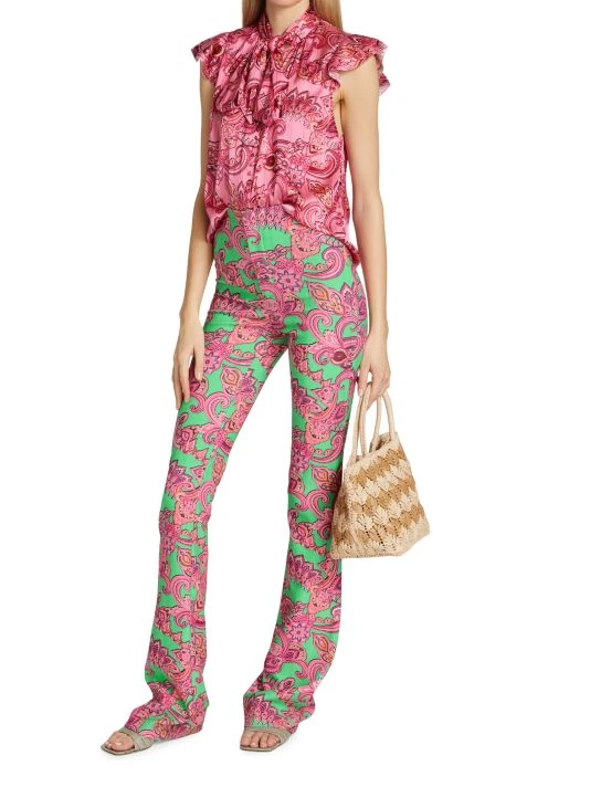 Alice + Olivia Brently Paisley Ruffle Top 2 Alice + Olivia Brently Paisley Ruffle Top - Image 2